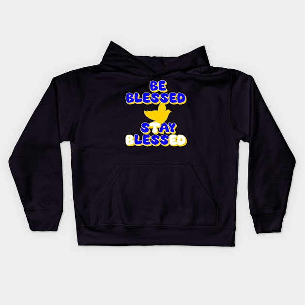 Be Blessed Say Less (Rams Edition) Kids Hoodie by Fly Beyond